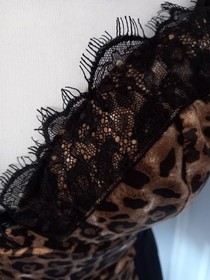Dita Von Teese Von Follies Leopard Print Black Stretch Fitted Corset Basque 34D