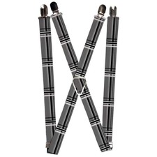  Suspenders - 1.0  - Plaid Gray/Black/White ACC NEW