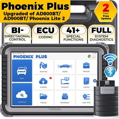 TOPDON Phoenix Plus FULL System Bidirectional Test  CU Diagnostic Scanner Tool