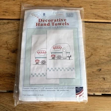 JDNA Decorative Hand / Dish towels Camper Cross Stitch Embroidery New # 1786128