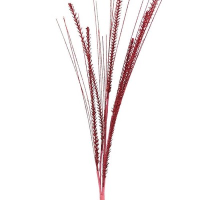 Pack of 3 Red Glittered Artificial Grass 37'' Sprays