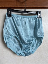 Vintage Women's Silky 100 Nylon Granny Panties Sears Turquoise Sz 5