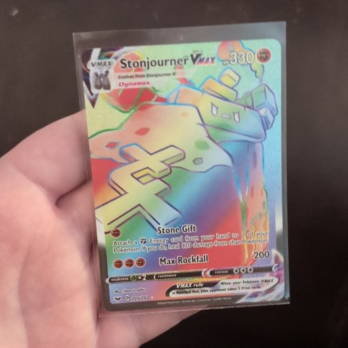 Pokemon TCG Stonjourner VMAX 205/202 Sword & Shield Secret Rare Holo English
