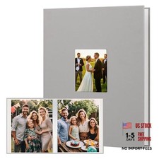 11x14 Photo Album Holds 64 Photos - Linen Cover Art Portfolio - Grey