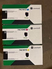 New 3 X Genuine Lexmark CS720 CS725 CX725 Color Toner 74C0C0 74C10M0 74C10Y0