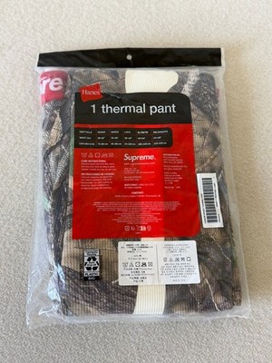 Supreme x Hanes Bones Thermal Pants - Size Large - Woodland Camo