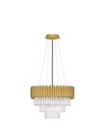 Nova Luce Magnolia Pendelleuchte Gold Aluminium Kristall 6Xe14 Dimmbar