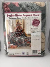 Vintage MOHAWK HOME Christmas Double Woven Jacquard 2001 Throw 50”X60” 99717
