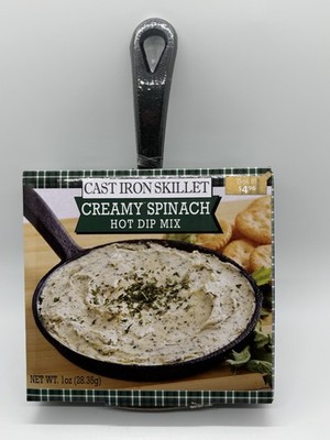 Cast Iron Skillet Creamy Spinach Hot Dip Mix Gift Set SCM Designs New Sealed