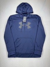 Under Armour Men's Armour Fleece Big Logo Hoodie Blue Medium NWT