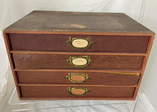 Vintage Wooden/Card Tabletop Filing Cabinet Drawers The 