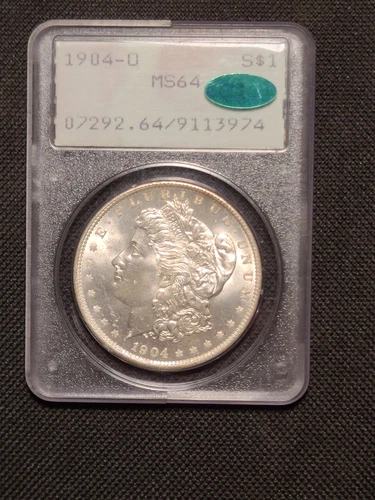 1904-O $1 Morgan Silver Dollar - PCGS MS64 RATTLER CAC