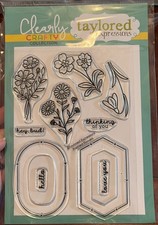 Taylored Expressions FRAMED FLOWERS Clear Stamp Set