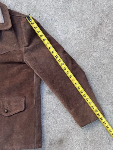 Schott Bros. Rancher Brown Suede Western Jacket Wool Fur Lined  Size 48 image 5