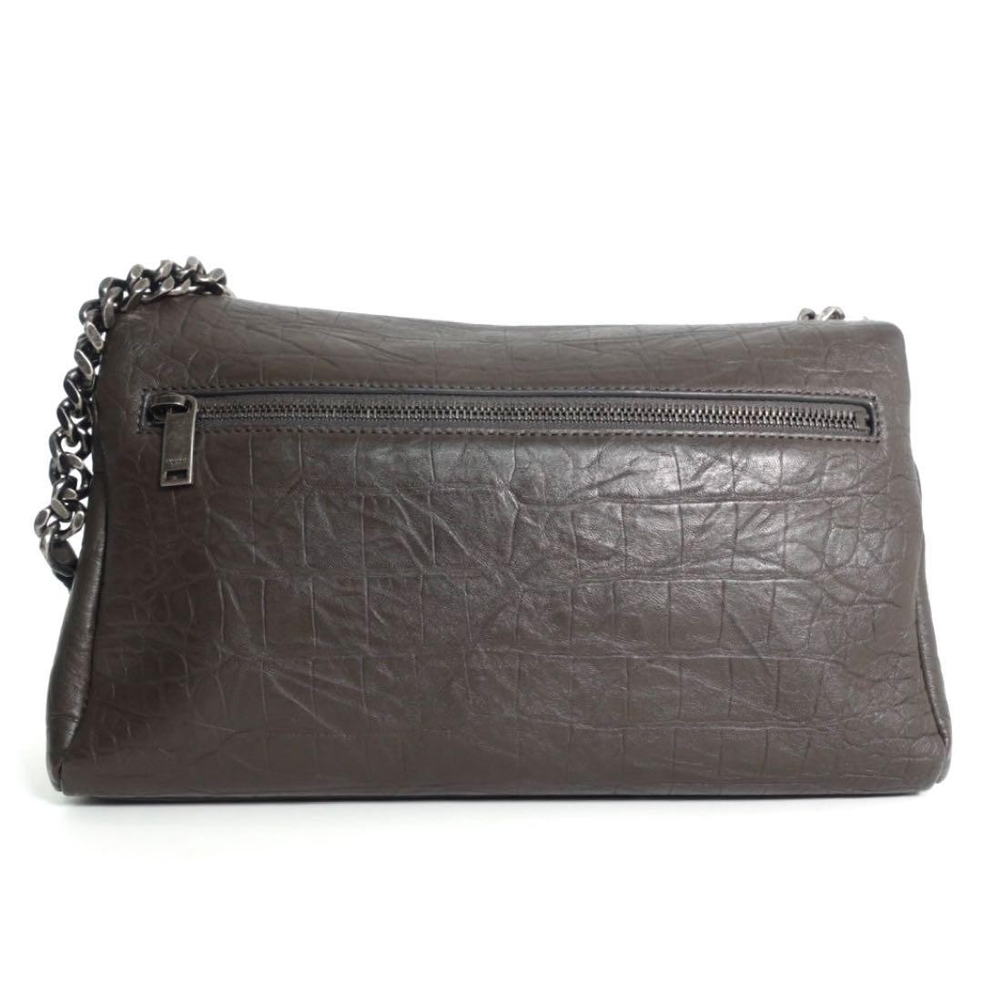 Borsa a tracolla Saint Laurent West Hollywood catena coccodrillo marrone