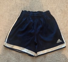 Adidas Nylon Shorts Vintage Y2K 80's M Sprinter Shiny Satin Retro Glanz Navy