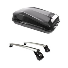 Aluminium Aero Lockable Roof Bars & Roof Box 420L For Honda JAZZ 2008-2012