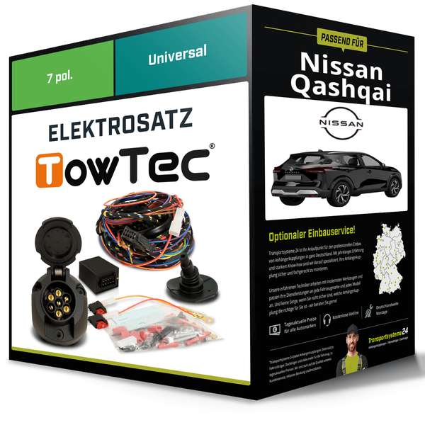Elektrosatz 7-Pol Universell FüR Nissan Qashqai 10.2018-04.2019 Neu-image