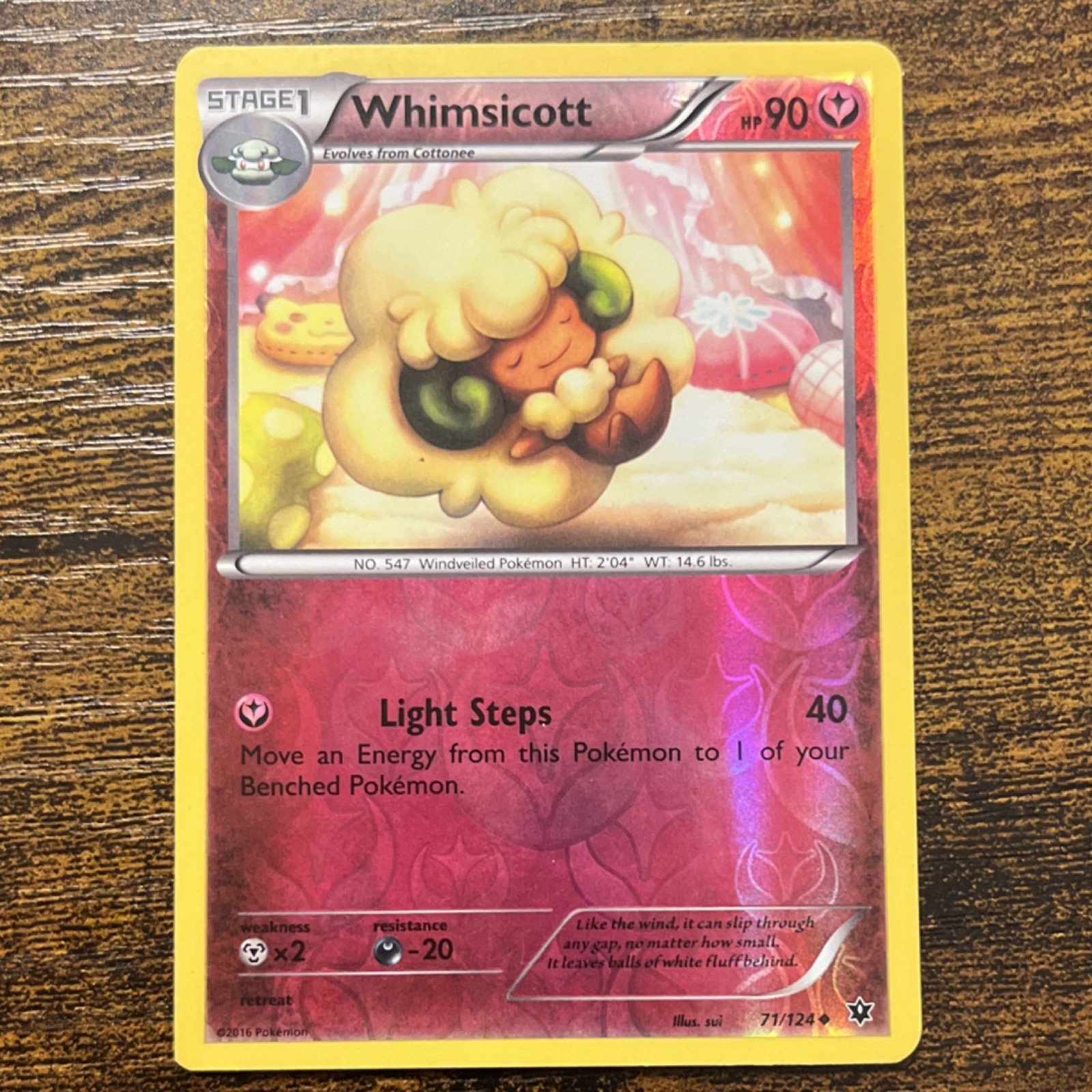 🔥Whimsicott 71/124 Reverse Holo Uncommon Fates Collide Pokémon 2016🔥