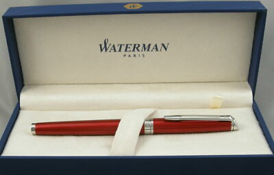 Waterman Hemisphere Fountain Pen Comet Red Ct  Fine Pt New In Box Wide Band