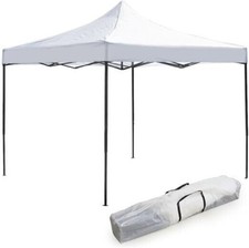 Gazebo 3x3 Pieghevole Impermeabile Richiudibile Fisarmonica Fiera mercato Bianco