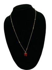 Butterfly with Red Pendant Necklace