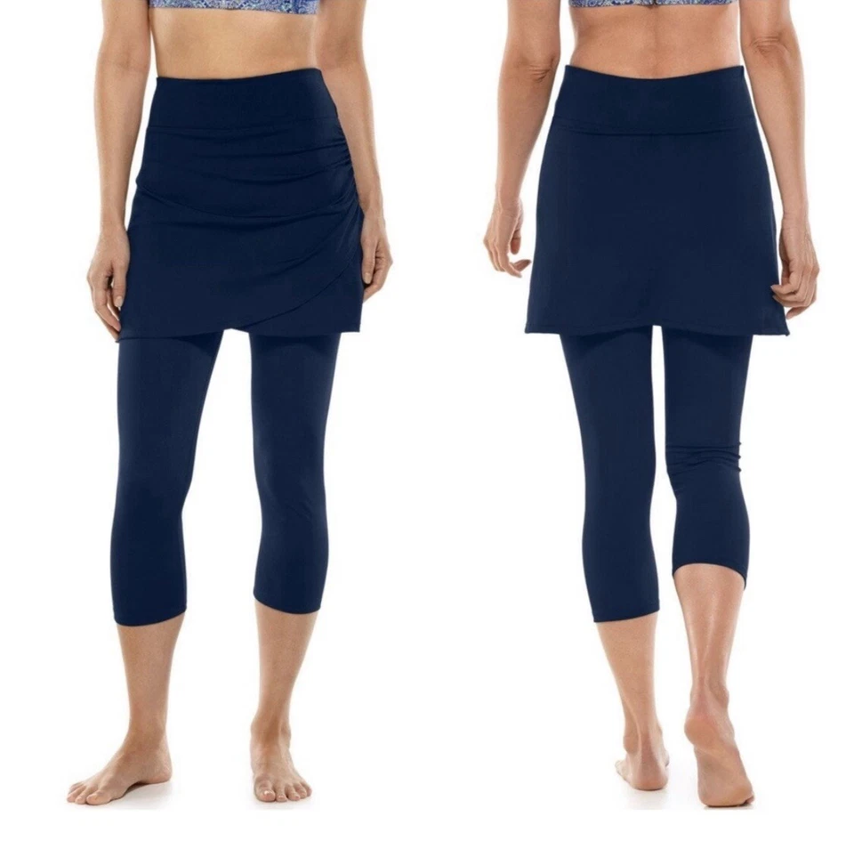 Coolibar Kahula Falda Natación Capris Negro Mujer XL UPF 50+ Atlético Informal Foto 2 de 4