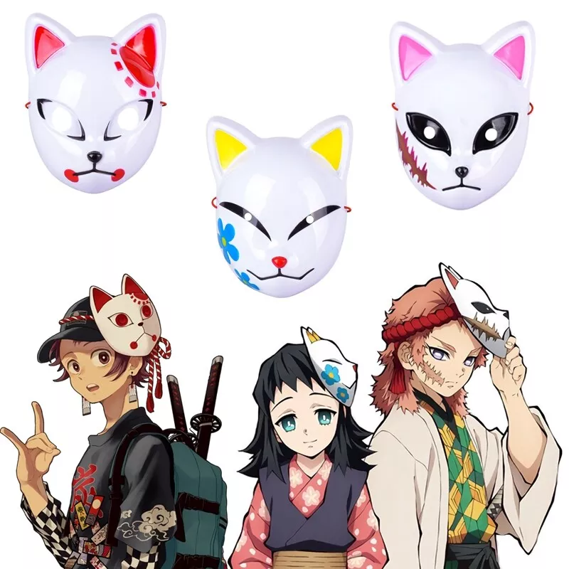 Demon Slayer Fox Mask, Mask Demons Anime, Oni Masks Costumes