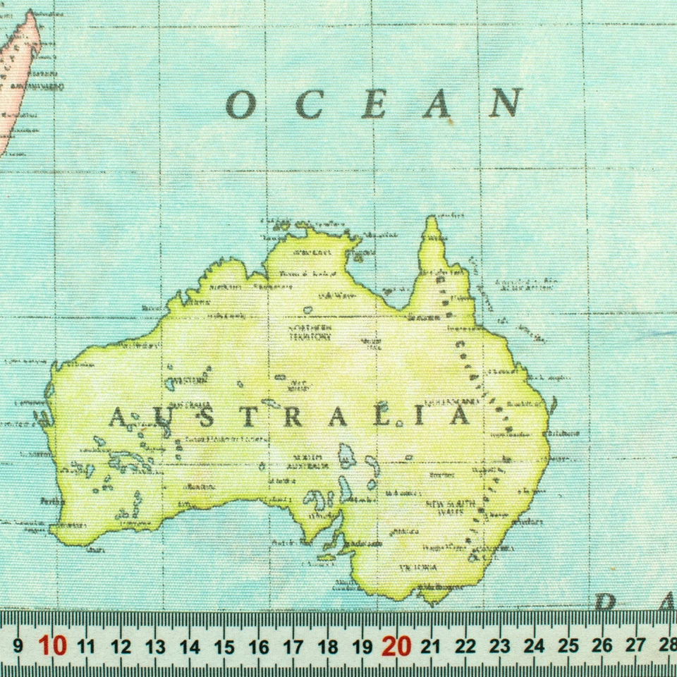 Dekostoff Weltkarte hellblau (Preis= 0,5m) - Bild 3 von 4