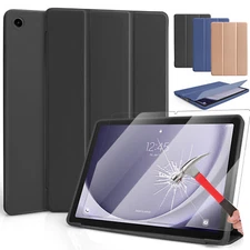 Samsung Galaxy Tab A9+ 2023 11" Case - Cover w/ Tempered Glass Screen Protector