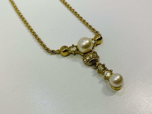 CHRISTIAN DIOR Necklace Pearl Motif 