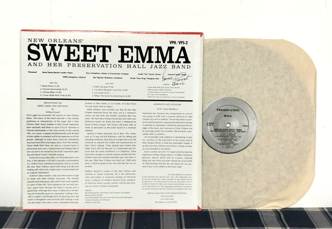 Sweet Emma And Her Preservation Hall Jazz Band, 1966 LP SIGNED
