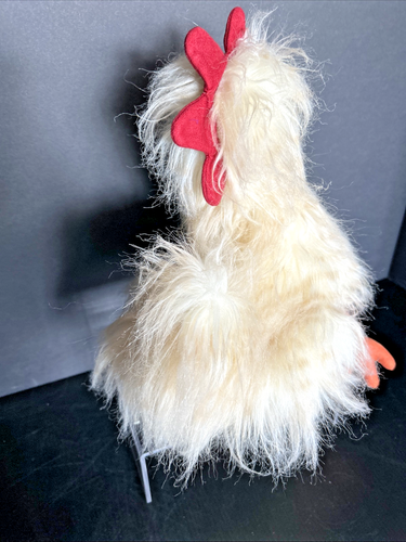2020 Jellycat London Chelsea 12" Chicken Rooster Long Hair Lt Brown Stripe Plush - Picture 5 of 7