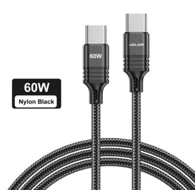USLION Typ C auf Typ C Kabel 60W Schnell ladekabel USB C auf USB C Datenkabel