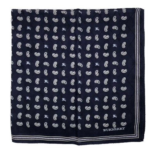 BURBERRY Handkerchief Men's Bandana Navy blue Square Paisley 20" eBay