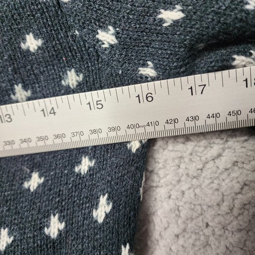 Cheryl Fiego Vintage Cottagecore Navy Cozy V-Neck Nordic Sweater - Bild 6 von 7