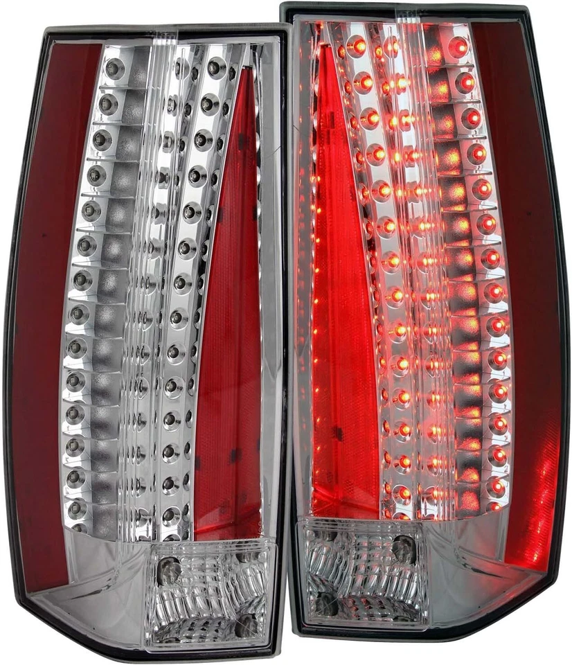 ANZO 321287 Chrome Led Tail Lights for 07-14 Cadillac Escalade 09-13 Hybrid - Image 2 of 4