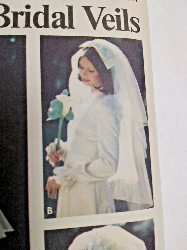 VEIL Headpiece Cap Bridal Wedding Butterick 3753 Sewing Pattern UC VTG 70s - Image 2 of 4