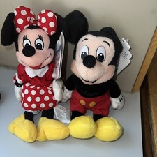 Disney Beanie Mini Bean Bag Plush-Mickey  Minnie Mouse-8" Tall-NWT-Disney Store