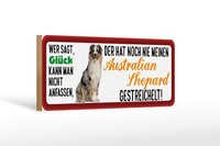 Holzschild Tier Spruch 27X10 Cm Australian Shepard Hund Gestreichelt Wooden Sign