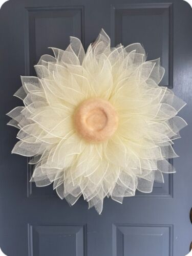 Sunny Days Sunflower Wreath Handmade Sunflower Wreath Large Cream