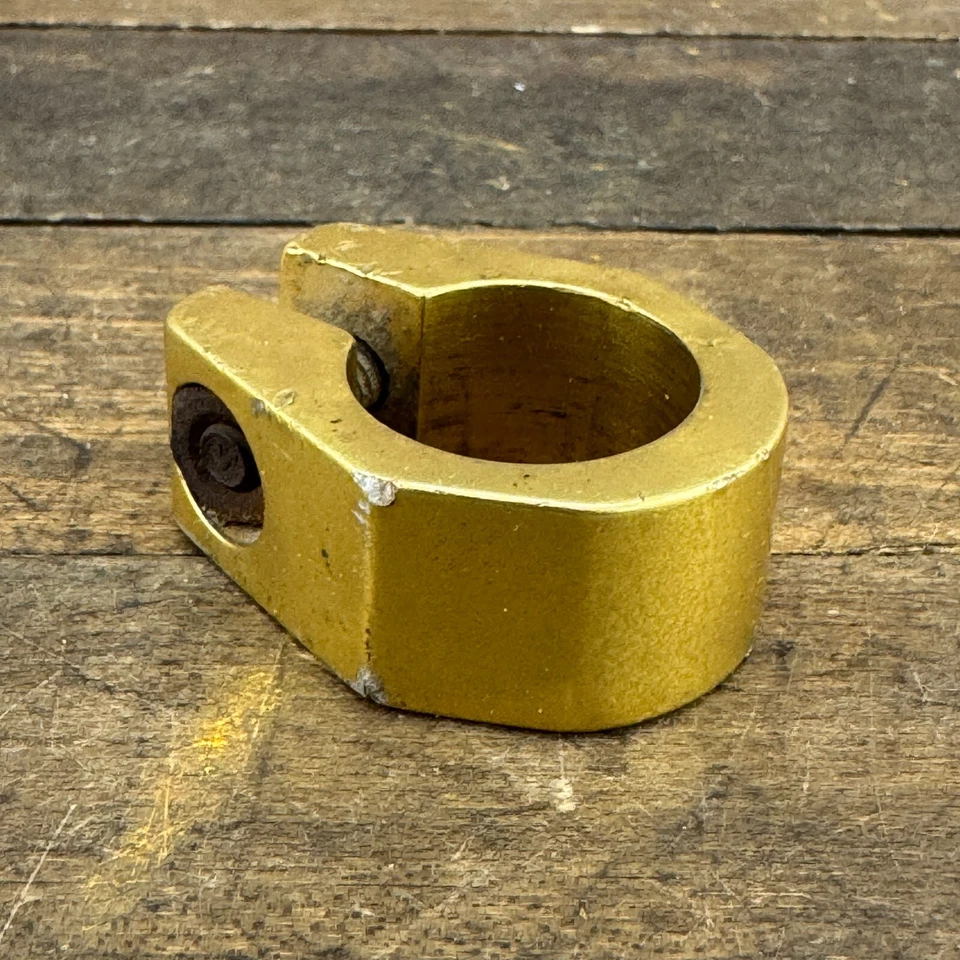 Abrazadera de tija de sillín BMX calibre XC dorada 25,4 mm vintage años 80 BMX vieja escuela Foto 2 de 4