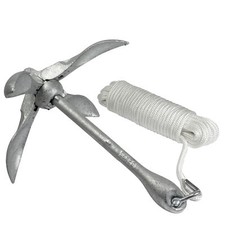 Anker mit 1,5 kg und Leine 8mm x 15m / Bootsanker Anker Zubehör Schlauchboote