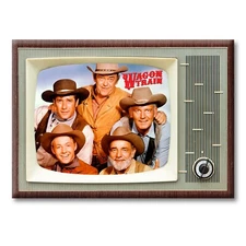WAGON TRAIN TV Show Retro TV 3.5 inches x 2.5 inches FRIDGE MAGNET