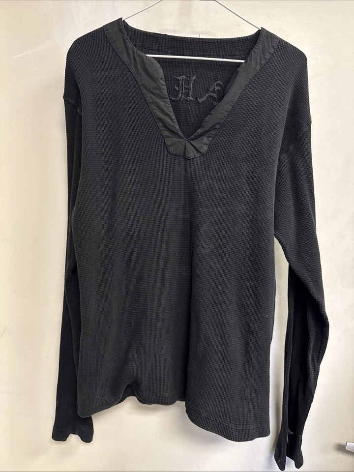 Vtg Royal Underground Y2K Women’s M Thermal Shirt Embroidered L/S Graphic Biker - Изображение 2 из 4