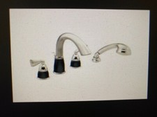 Moen T985NLBL Asceri Matte Black And Polished Nickel with hand shower tub trim