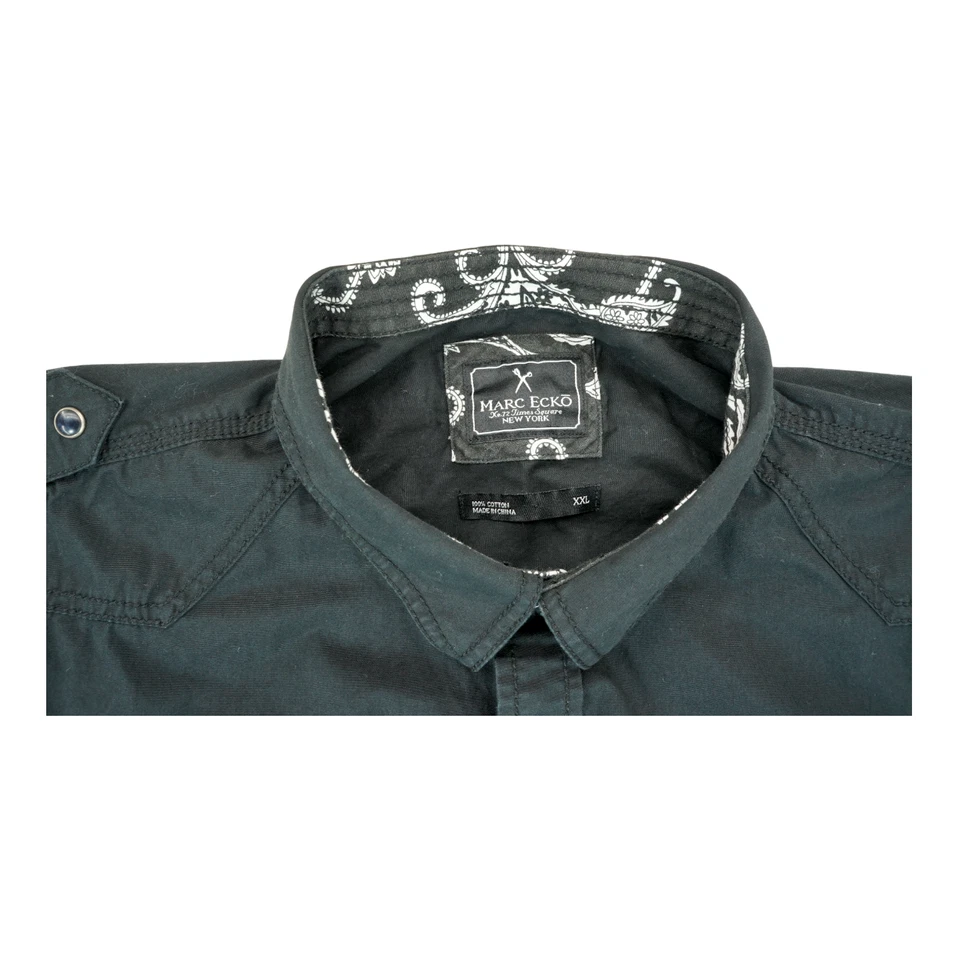 Marc Ecko Shirt Adult XXL Black Sewn Button Up Long Sleeve Casual Mens. - Image 2 of 4