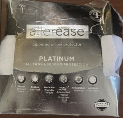 Allerease Platinum Pillow Protector King New Open Box