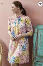 Thought Size 16 Yara Organic Cotton Floral Dobby Shirt Dress Multicoloured Lined