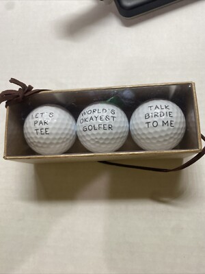 Mud Pie Humorous Golf Balls Let's Par Tee & Talk Birdie To Me